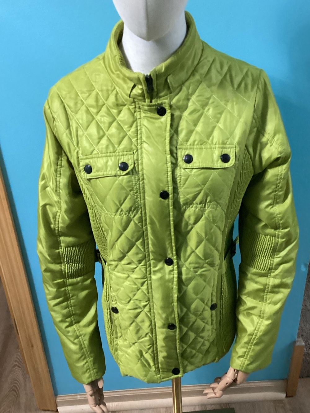 Lanasport Women's Quilted Utility Jacket in Lime Green Sz (S)
